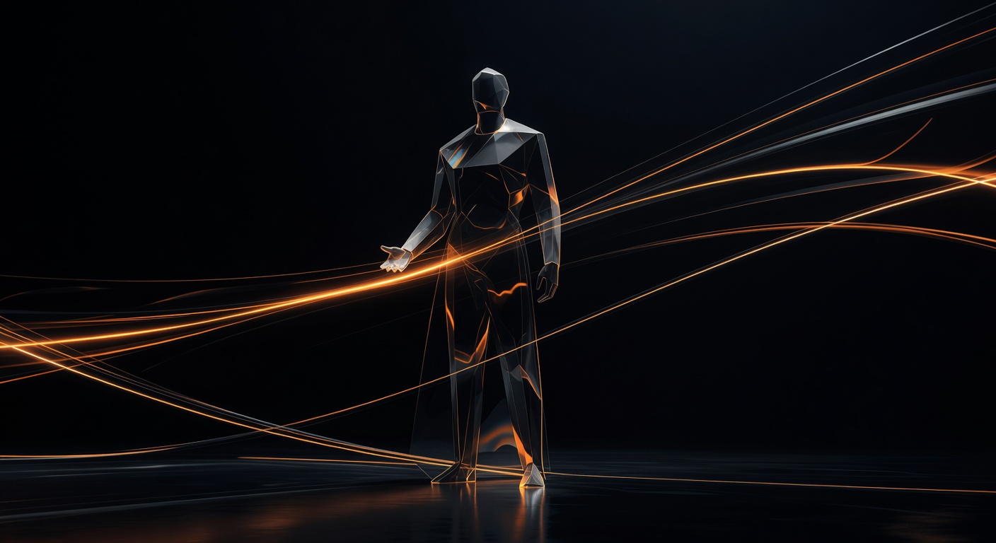 Abstract luxury dark theme with orange light streaks