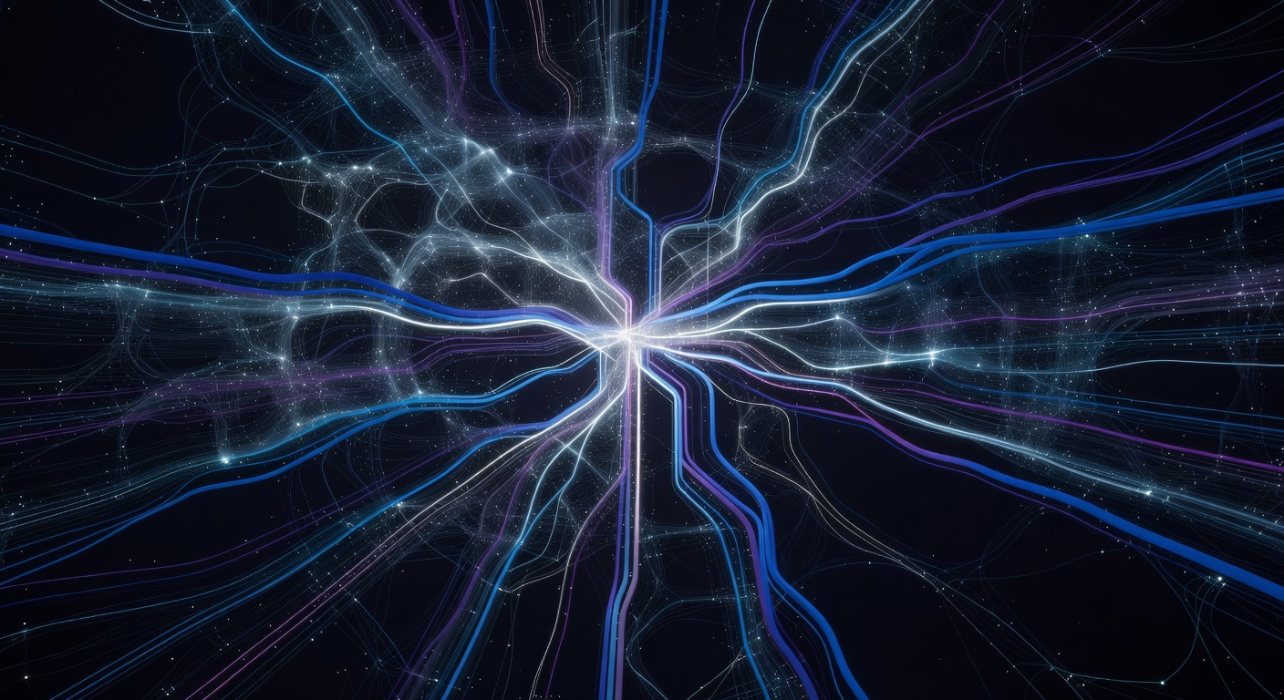 Abstract modern communication network lines