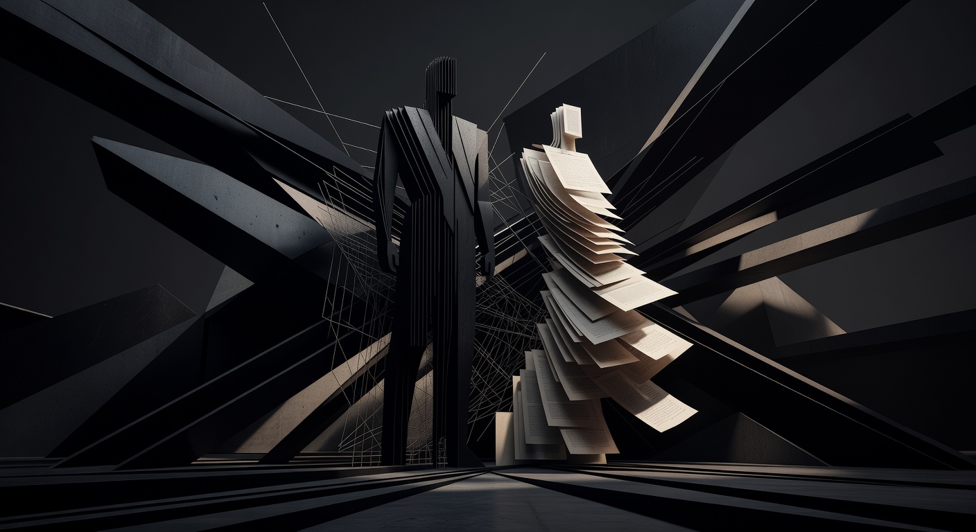 Dark abstract architectural lines representing structure