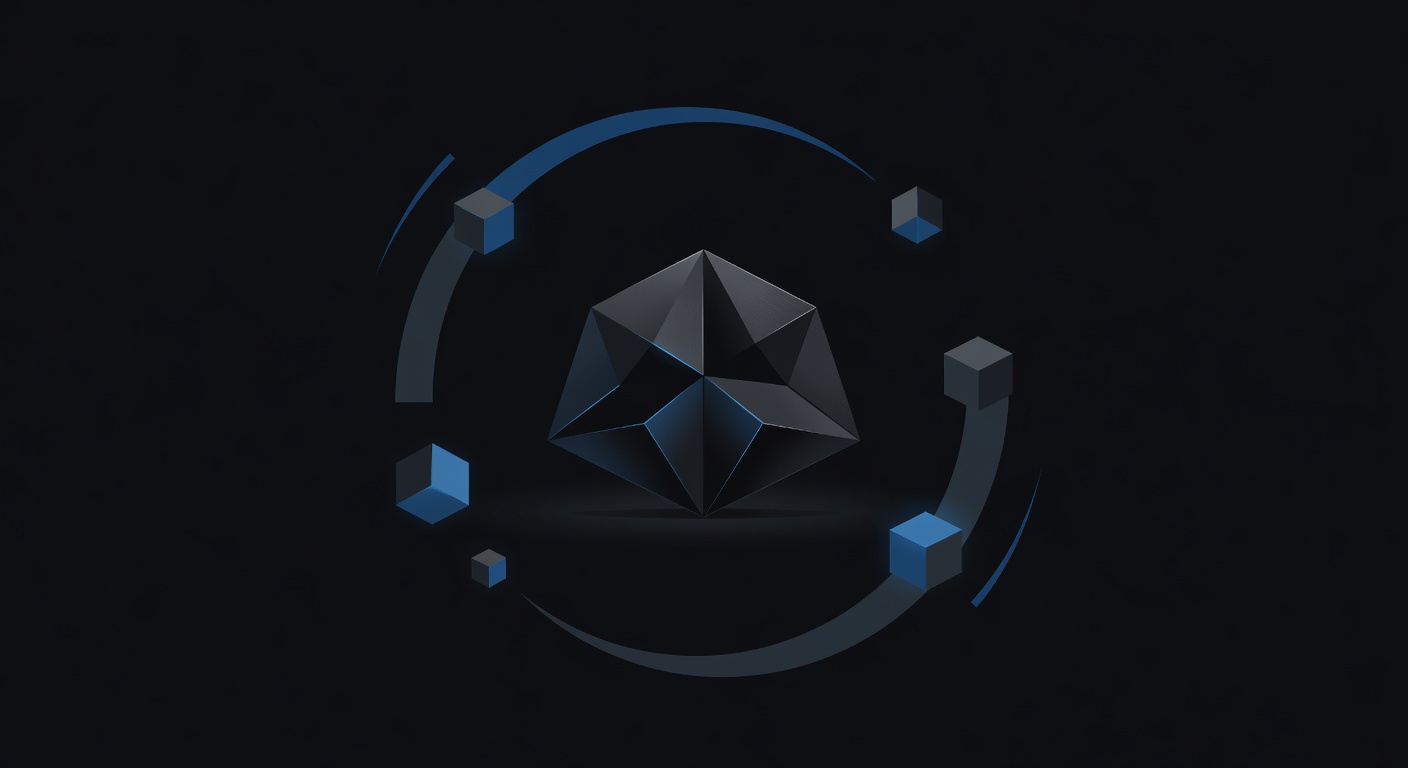 Calm abstract geometric shapes in dark mode